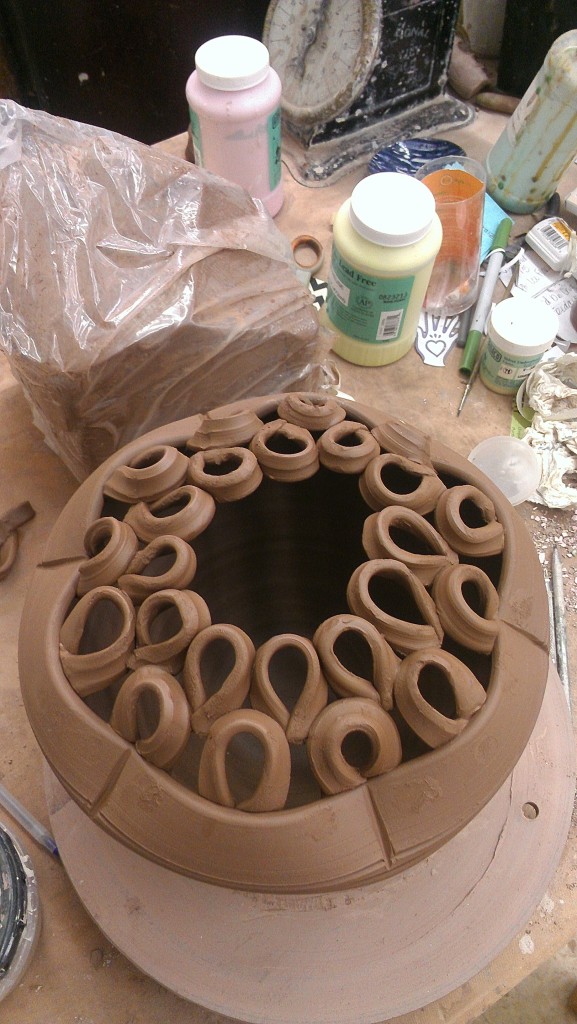 flower brick vase top